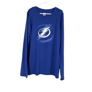 NHL Tampa Bay Lightening Hockey M Blue Crew Sporty Active Preppy Bolts Stanley